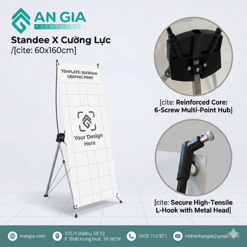 Mẫu Standee X cường lực in bạt sắc nét đẹp mắt cho sự kiện